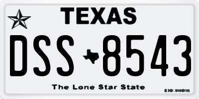 TX license plate DSS8543
