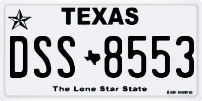 TX license plate DSS8553