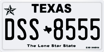 TX license plate DSS8555
