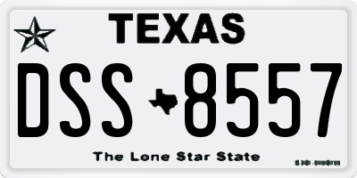 TX license plate DSS8557