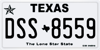 TX license plate DSS8559