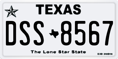 TX license plate DSS8567