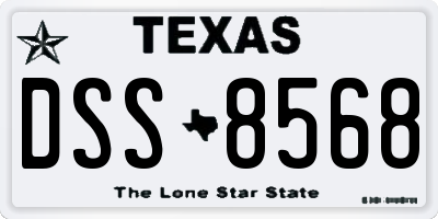 TX license plate DSS8568