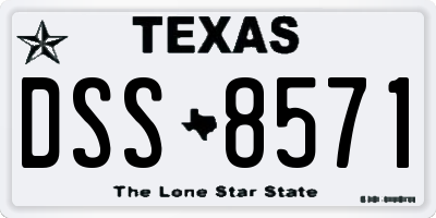 TX license plate DSS8571
