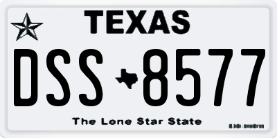 TX license plate DSS8577