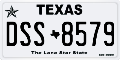 TX license plate DSS8579