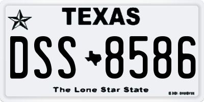 TX license plate DSS8586