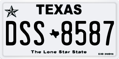 TX license plate DSS8587