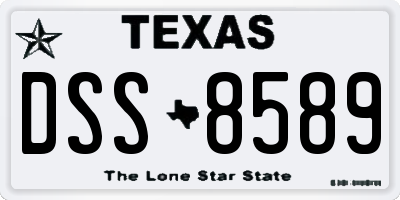 TX license plate DSS8589