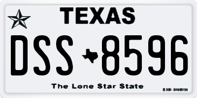 TX license plate DSS8596