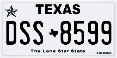 TX license plate DSS8599