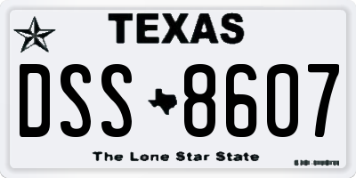 TX license plate DSS8607