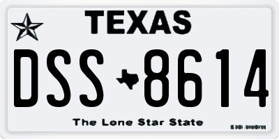 TX license plate DSS8614