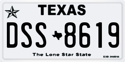 TX license plate DSS8619