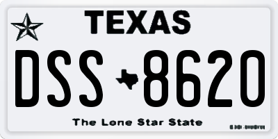 TX license plate DSS8620