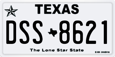TX license plate DSS8621