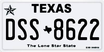 TX license plate DSS8622