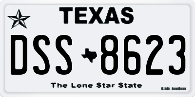 TX license plate DSS8623