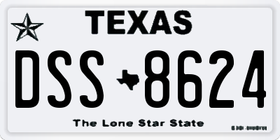 TX license plate DSS8624