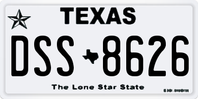 TX license plate DSS8626