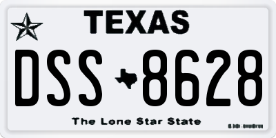 TX license plate DSS8628
