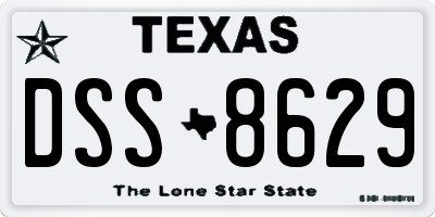 TX license plate DSS8629