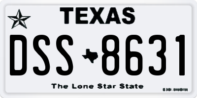 TX license plate DSS8631