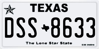 TX license plate DSS8633