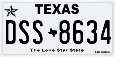 TX license plate DSS8634