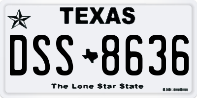 TX license plate DSS8636