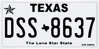 TX license plate DSS8637