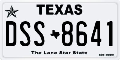 TX license plate DSS8641