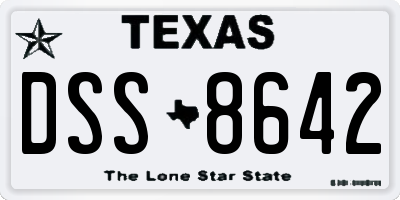 TX license plate DSS8642