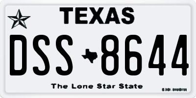 TX license plate DSS8644