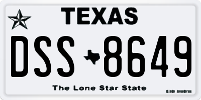 TX license plate DSS8649