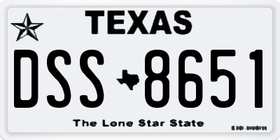 TX license plate DSS8651