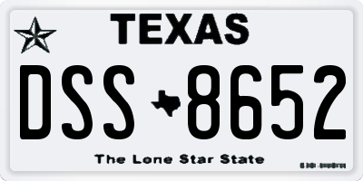 TX license plate DSS8652