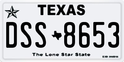 TX license plate DSS8653