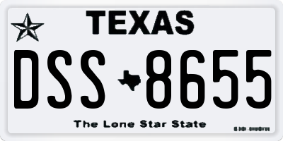 TX license plate DSS8655