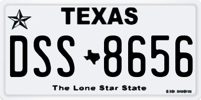 TX license plate DSS8656