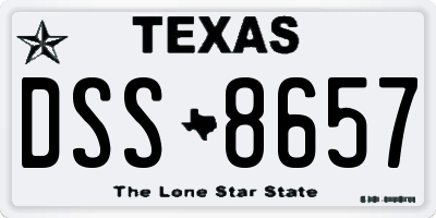 TX license plate DSS8657