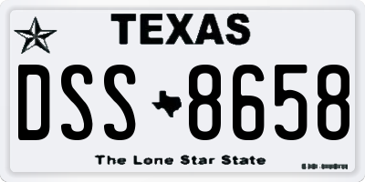 TX license plate DSS8658