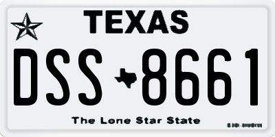 TX license plate DSS8661