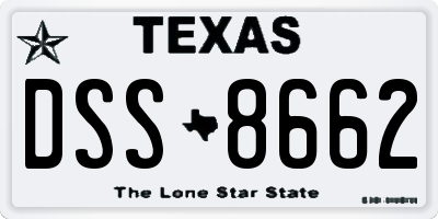 TX license plate DSS8662