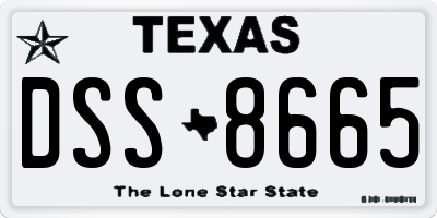 TX license plate DSS8665