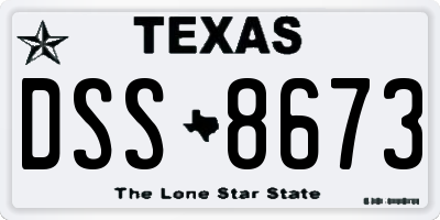 TX license plate DSS8673