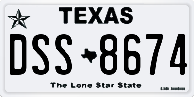 TX license plate DSS8674