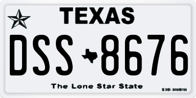 TX license plate DSS8676