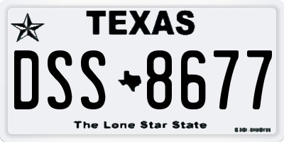 TX license plate DSS8677