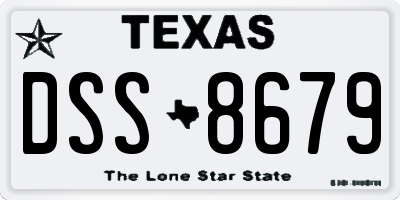 TX license plate DSS8679